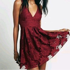 take me to town Free People dress (maroon)